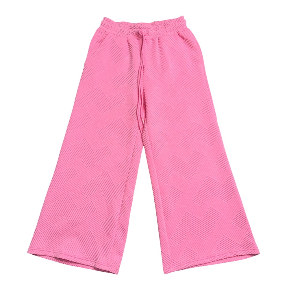 See And Be Seen Wide Leg Pants Womens S Pink NWT Textured Geometric Culottes